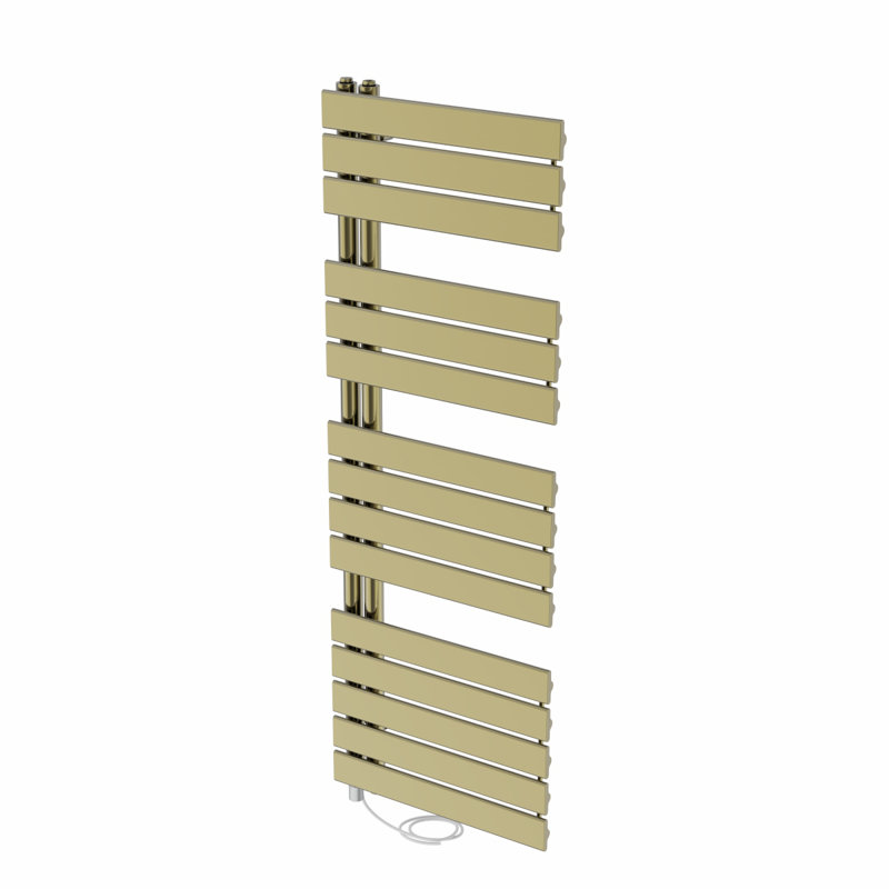 Roianne Designer Towel Rail Heated Towel Rails, Brushed Brass, 138cm H x 50cm W x 6.7cm D