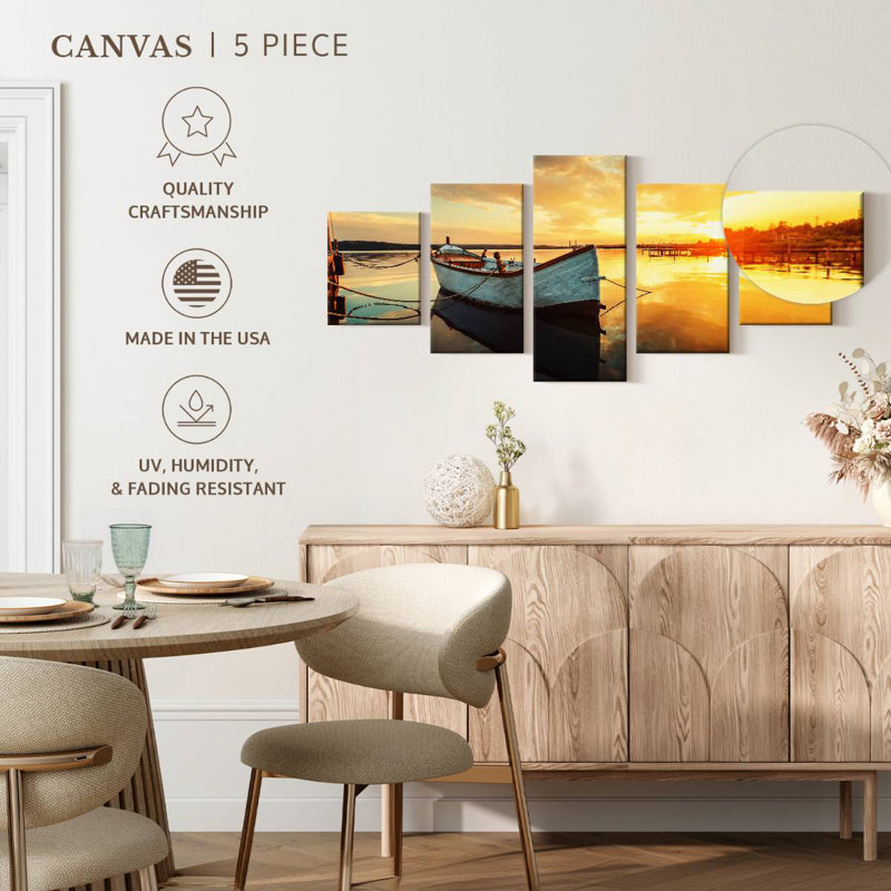 Empty Fishing Boat, 34" H x 74" W