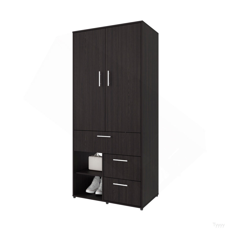 Armoire multi-rangements avec tringle et tablettes FM WENGE
