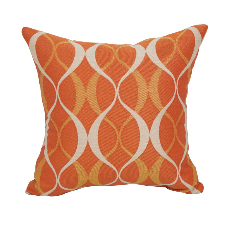 Premium Jacquard Outdoor Cushions Outdoor Square Pillow Cover & Insert, Orange