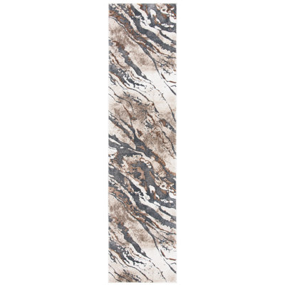 Tapis gris foncé / beige Afrah