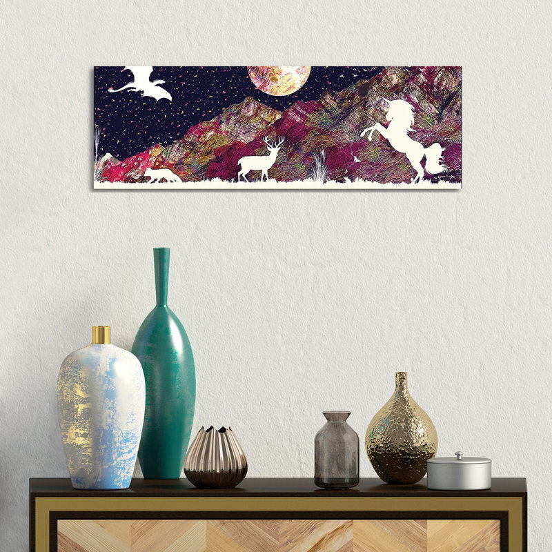 Mystical Beast by Gab Fernando - Wrapped Canvas Panoramic Print, 30.48 cm H x 91.44 cm W x 1.91 cm D