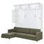 Grand lit escamotable mural avec canapé et tablettes de rangement - Grand lit pliant, beige-647157417