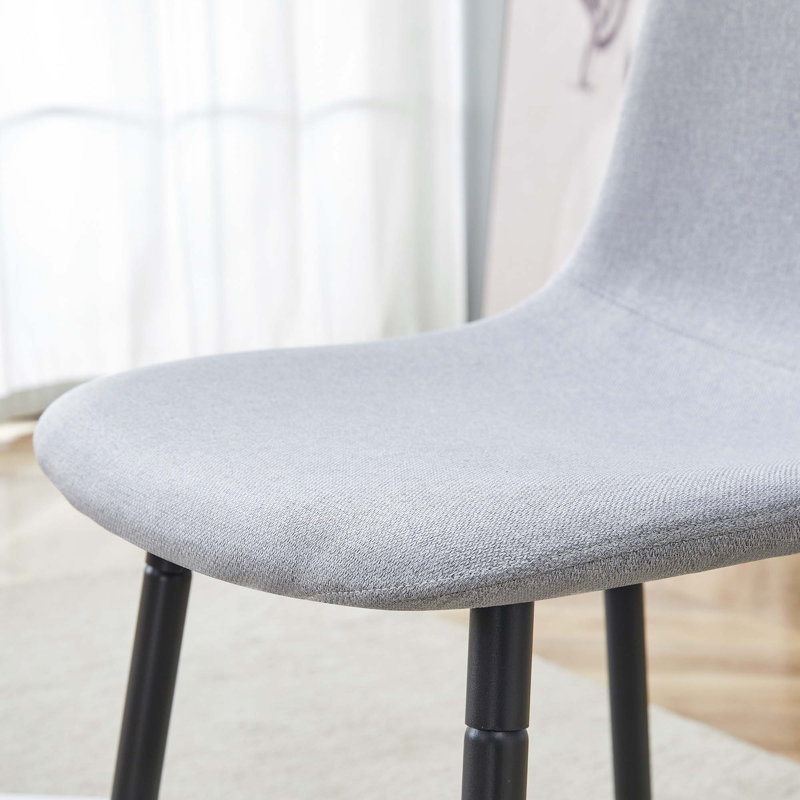 Ensemble de table et de chaises. Ensemble de table de salle à manger en panneau de fibres à densité moyenne à motif de marbre - 63 po x 35,4 po avec chaises en tissu de lin. Siège et dossier intégrés, matériau en lin et coton. Convient pour la cuisine, la salle à manger, etc.