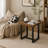 Modern Walnut End Table, Small MDF Accent Side Table with Black Metal Legs, Mid-Century Bedside Nightstand for Living Room & Bedroom