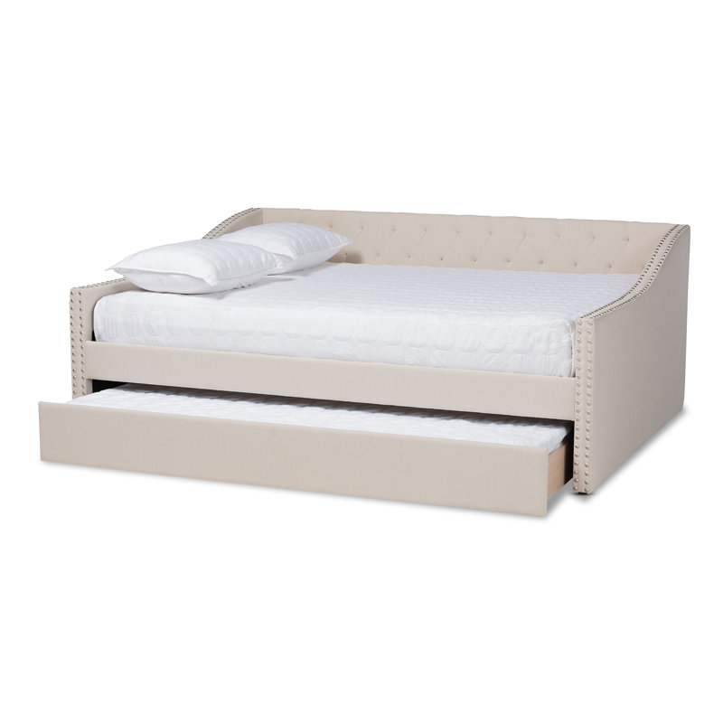 Lit de jour avec couchette Weldon, Grand lit, Beige