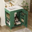 Meuble-lavabo de salle de bain rétro classique 24 po avec lavabo en céramique lisse, cadre en bois massif, rangement multifonctionnel, porte, couleur, conception autoportante, planches de montage et de livraison faciles, poignées en métal, sous le lavabo