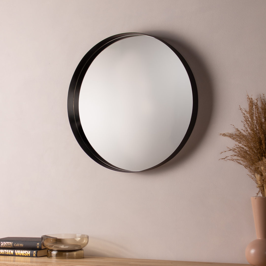 Round Metal Wall Mounted Accent Mirror