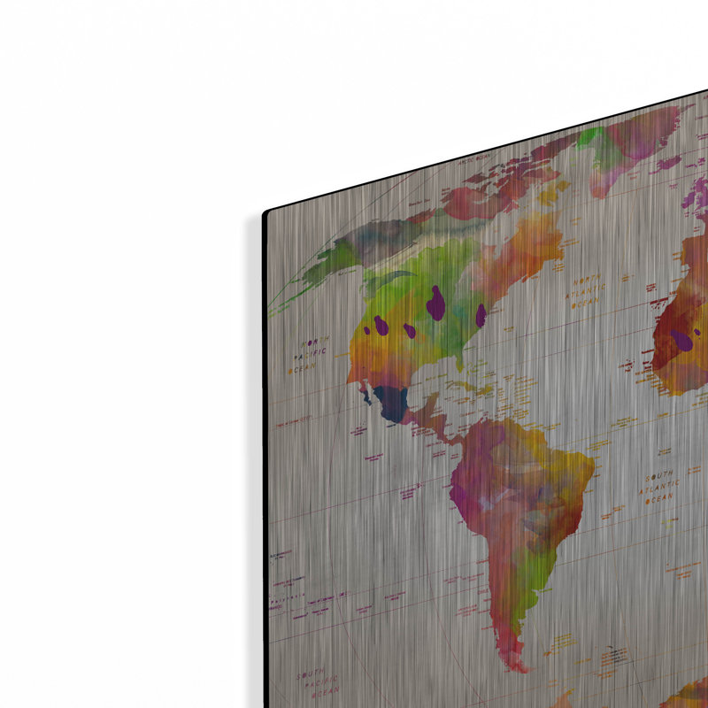 "Carte du monde" par Mark Ashkenazi, H 16 po x l 24 po