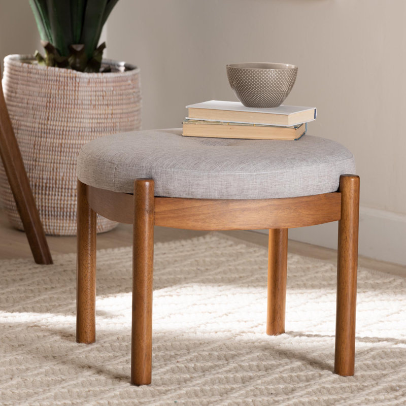 Repose-pieds rembourré Arona, Beige-gris
