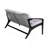 Outdoor Sofa In Dark Eucalyptus Wood And Gray Rope With White Cushions