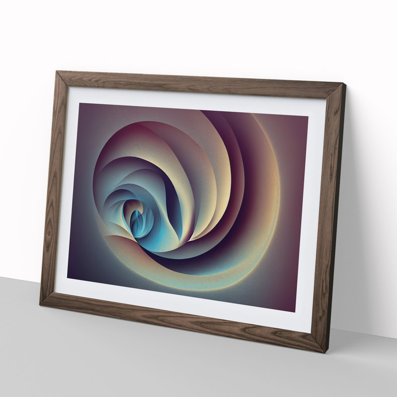 Tremendous Abstract Fractals - Single Picture Frame Print, Walnut, 34cm H x 46cm W x 2cm D