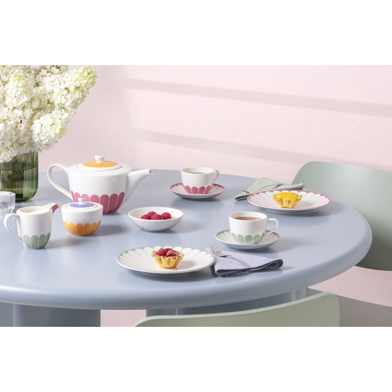 Villeroy & Boch Fleur Vert Collection Coffee Cup, Premium Porcelain, Made in Germany. Dishwasher and Microwave Safe, Cup for Coffee or Tea, Flower Pattern, 5.5 oz Capacity, 4.5x3.5x2.5 in, Green