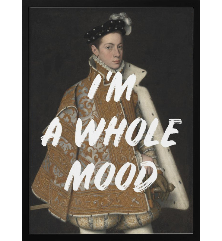 Pop Art & Retro "Whole Mood" par Grace, impression numérique encadrée, H 20 po x l 16 po