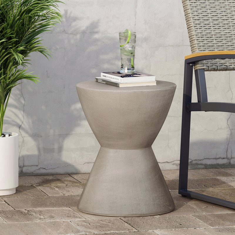 Table d'appoint en sablier d'extérieur gris clair MGO