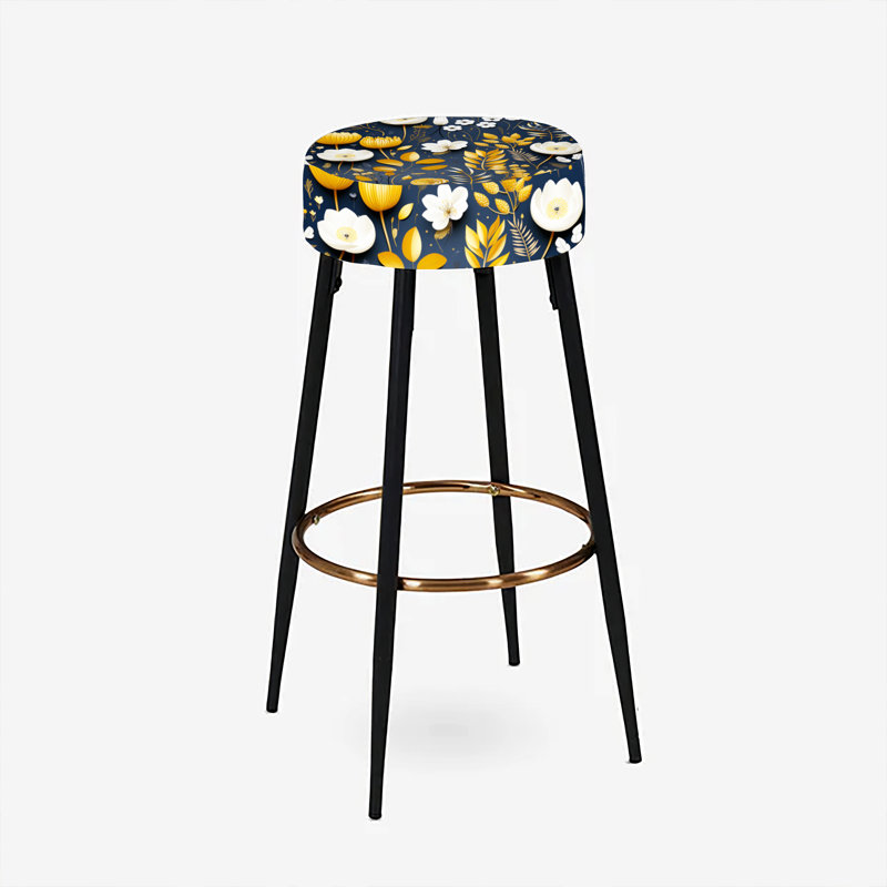 Scandinavian Modern Elegant Florals - Ensemble de 2 tabourets de bar floraux