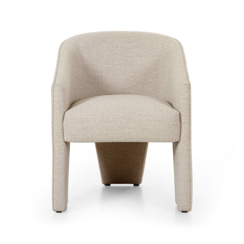 Chaise avec accoudoirs rembourrée Tillison, Taupe Nova