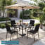 Square Metal Outdoor Bistro Table With Umbrella Hole , 91cm cm W 91cm cm D