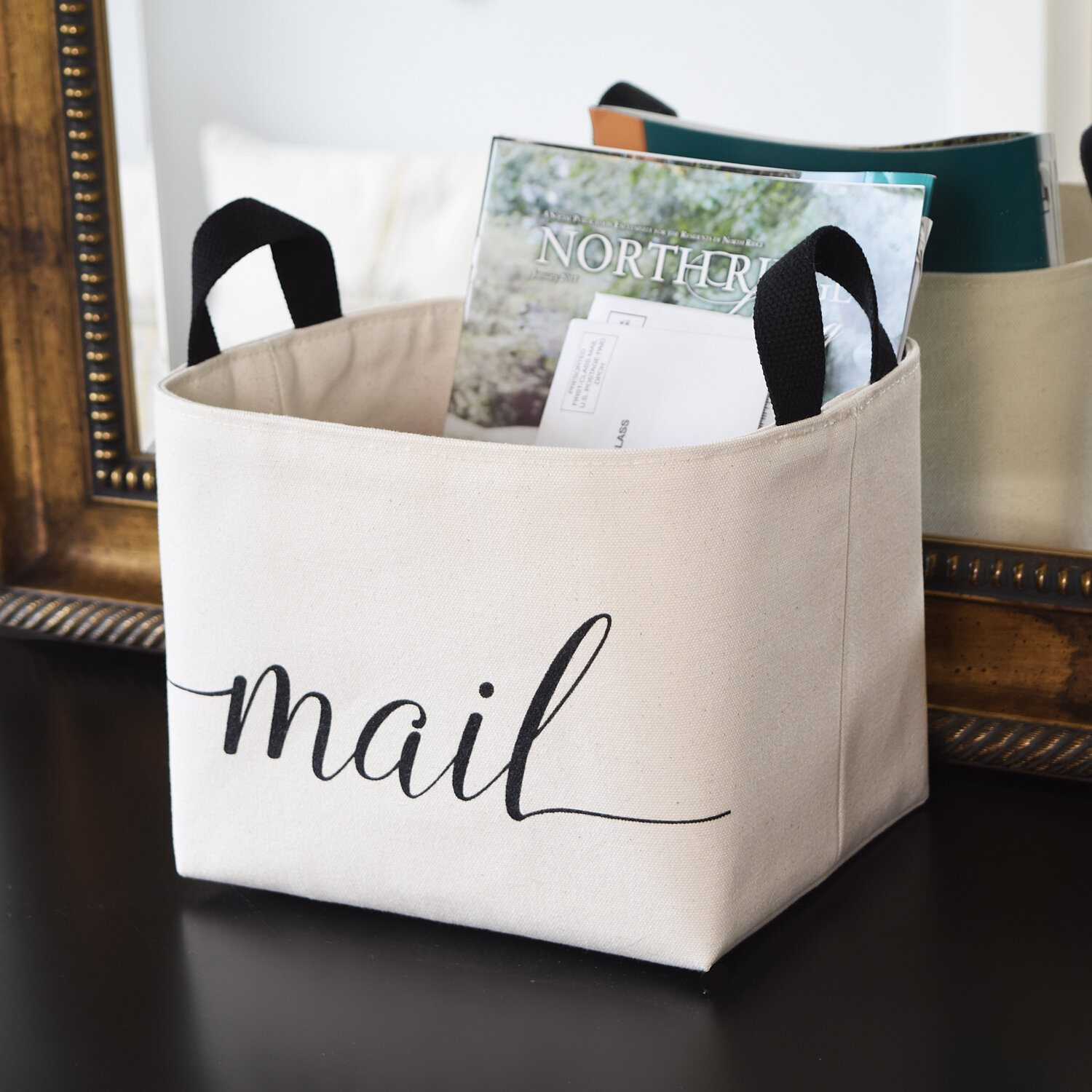 Mail Canvas Storage Basket Winston Porter