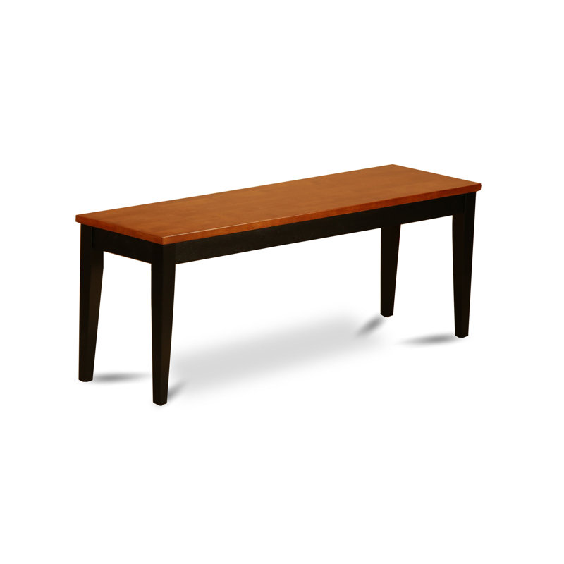 Parfait Dining Room Bench with Solid Wood Seat, Black & Cherry