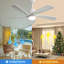 Ventilateur de plafond moderne de 52 pouces avec lumière DEL à intensité variable et 5 pales en bois massif avec moteur à courant continu réversible et télécommande-1113036417-1113036447
