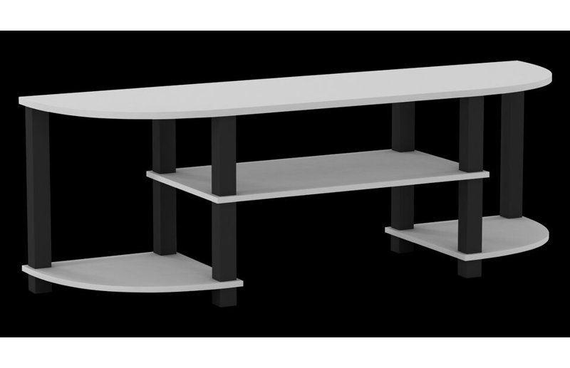 Sireli Unfinished TV Stand for TVs up to 55", White/Black