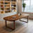 Rectangular solid wood executive desk computer des