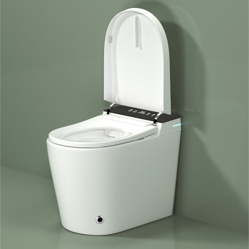 Toilette intelligente pour la salle de bain - chasse d'eau automatique, siège chauffant, séchoir à air chaud, compact avec fonctionnalité bidet sec, baignoire