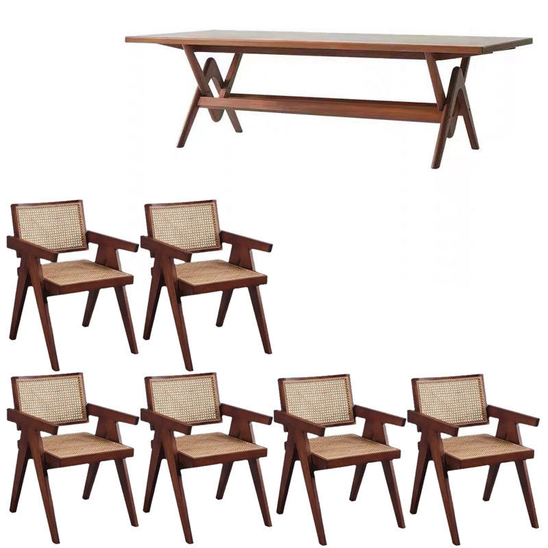Ensemble de table de salle à manger moderne et simple en bois massif, H 29,5 po x L 62,9 po x l 27,5 po