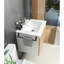 Lavabo de salle de bain de 24 pouces et armoire de rangement avec porte-serviettes - Conception robuste, design contemporain, céramique flottante jaune sécuritaire, quincaillerie à usage unique