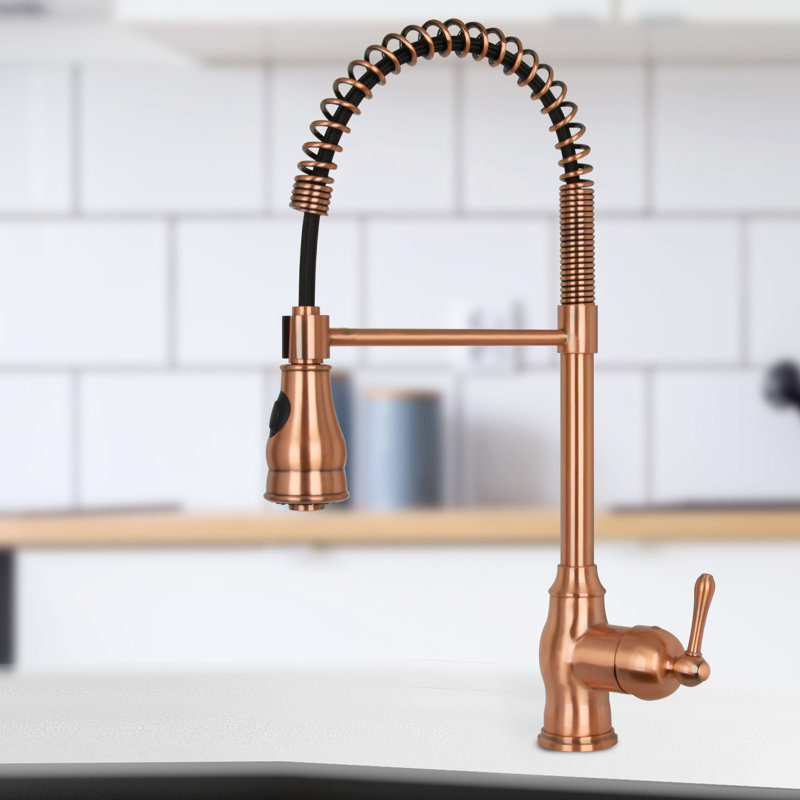 Spring Single Handle Copper Kitchen Sink Faucet