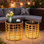 Kacyn Outdoor Wicker Solar Nesting Round Side Table With Built-in Lights