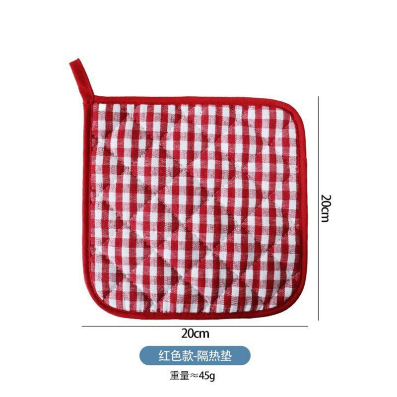 Red Plaid Cotton Oven Mitts and Pot Holders Set, 6 Pieces