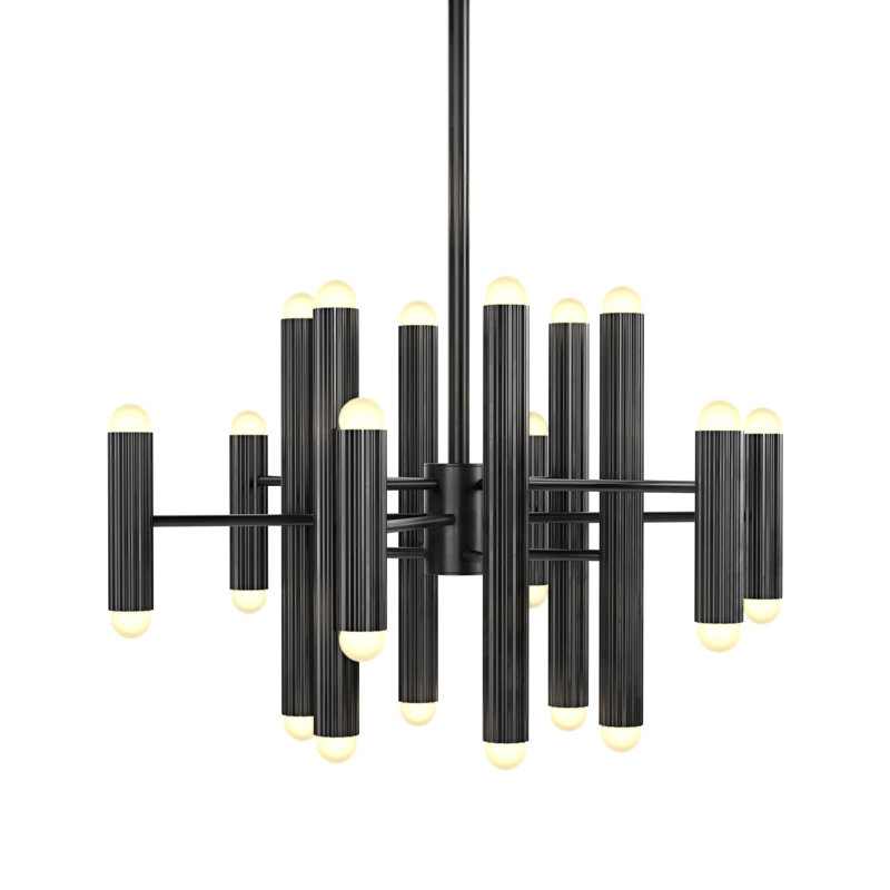 Vesta 24 - Light Chandelier, Black Gunmetal
