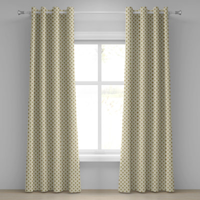 Rideau de fenêtre décoratif à 2 panneaux avec œillets Dakota Fields, 50 po x 84 po, crème et jaune