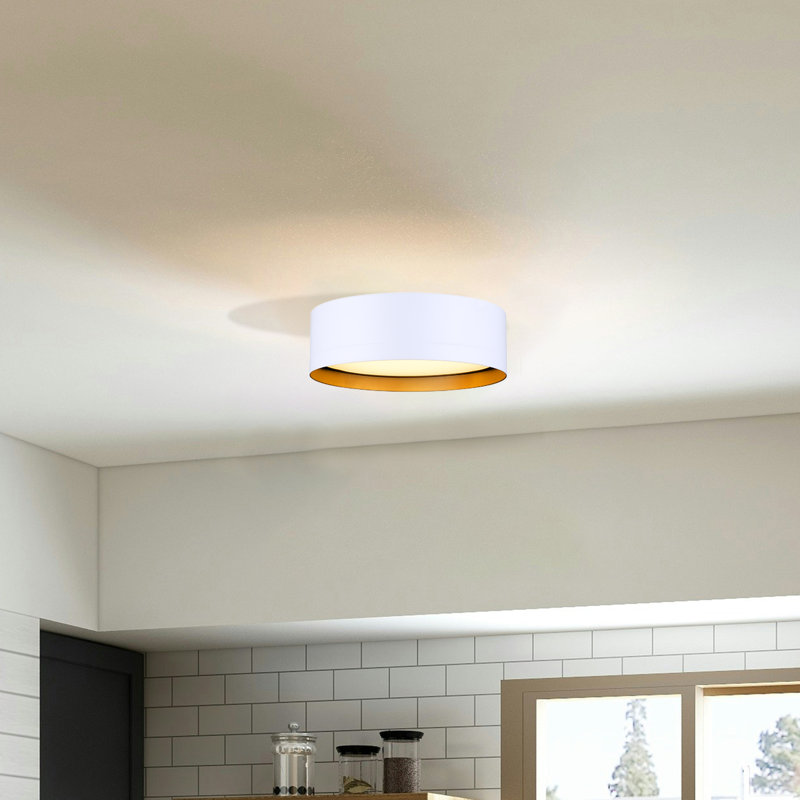 Kaimya 11,75 po Plafonnier encastré 1 lumière DEL blanc moderne intégré