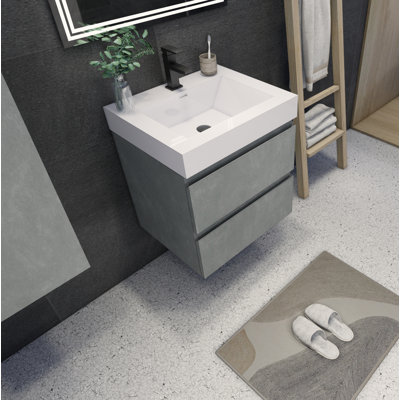 Boubacar Single Bathroom Vanity with Acrylic Top