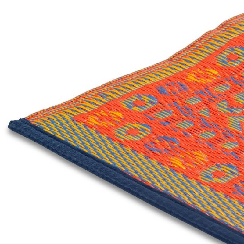 Tapis d'extérieur réversible en plastique à motif orange et gris Fiesta, Rectangle de 5 pi x 8 pi