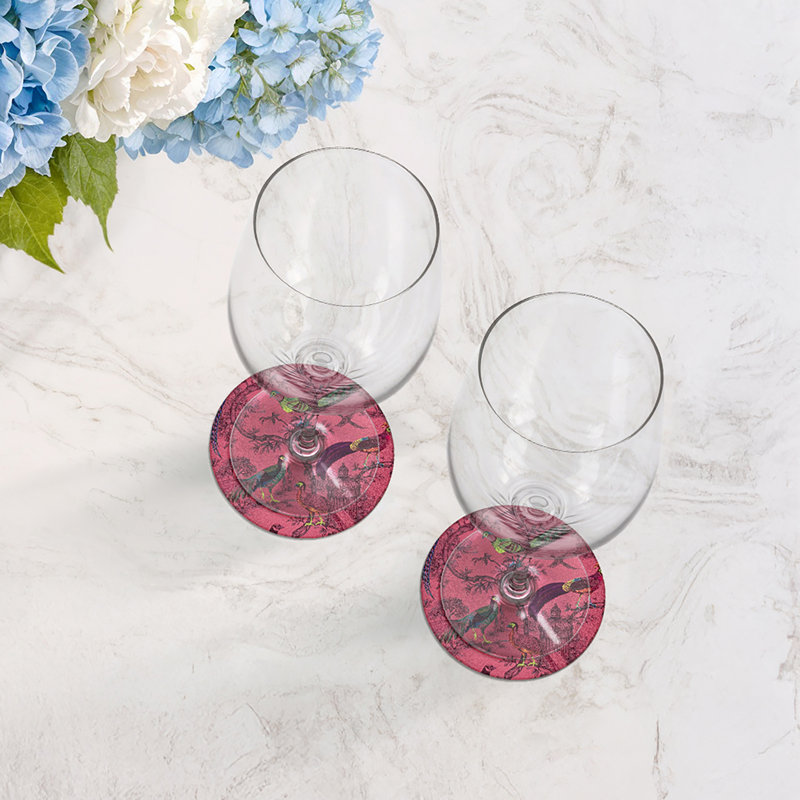 Sous-verres ronds en cuir Pheasant, Paprika