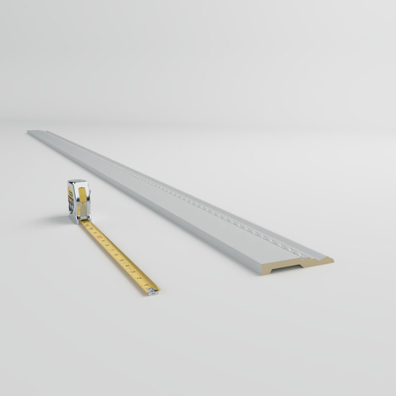 Gray Primed Polyurethane Geometric Baseboard Moulding Sample