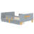 Kids Daybed Frame with Storage Drawers and Safety Guardrails,  Wood Daybed with Headboard and Hook Organizer, Gray, Full-654134730-654134724
