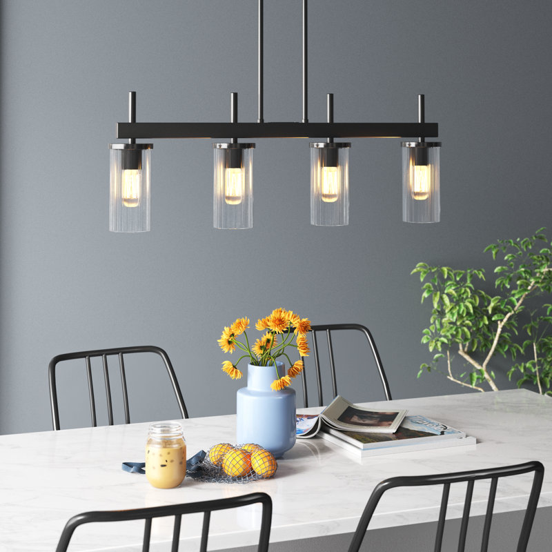 Bertelli 4 - Light Kitchen Island Pendant, Matte Black