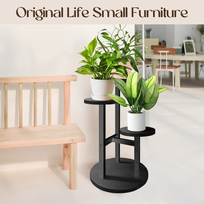 Étagère d'angle en bois à 3 niveaux pour plantes, présentoir à plantes à plusieurs niveaux pour l'intérieur et l'extérieur