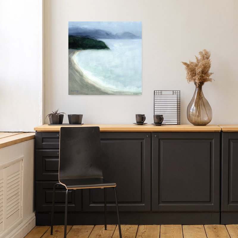Art contemporain contemporain, oiseau contemporain, paysage de plage, H 18 po x l 18 po