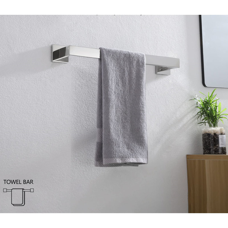 Porte-serviettes mural 16 po, Chrome poli