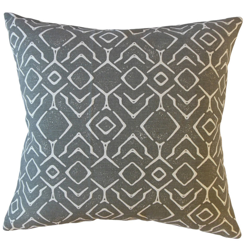 Coussin Maame, 18 po x 18 po, Gris foncé, Coussin décoratif
