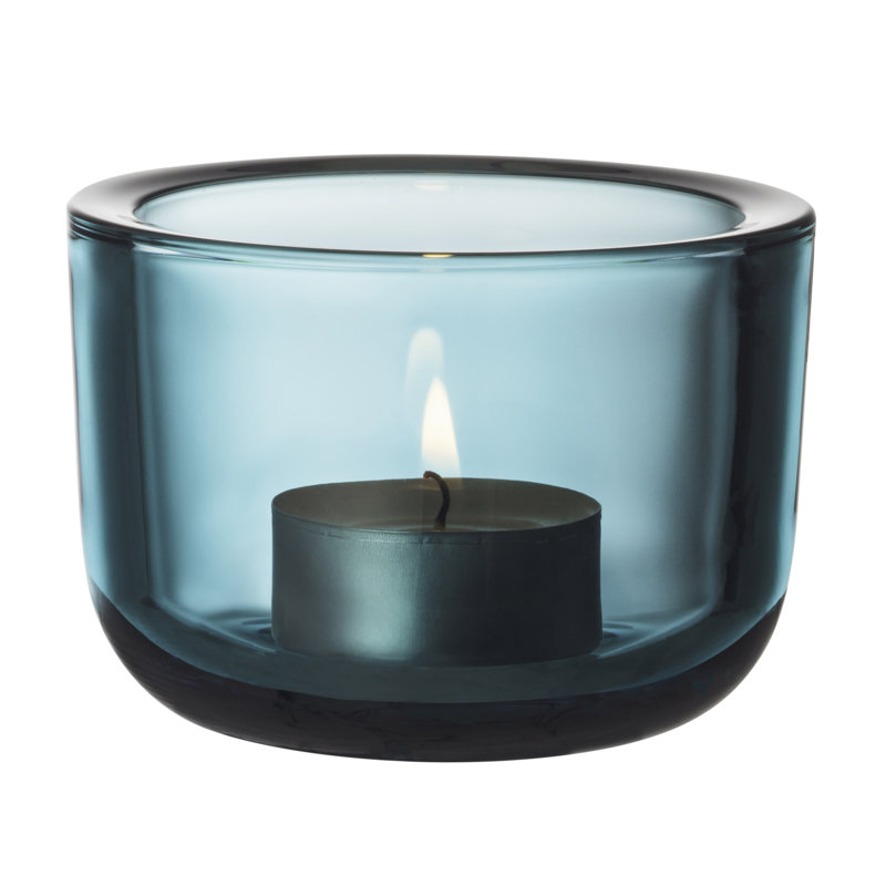 Valkea 2.25" Glass Tealight, Seablue