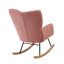 Fauteuil oscillant capitonné en tissu pour le salon, fauteuil de chambre de bébé rembourré rose-609538196