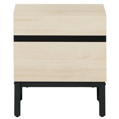 Aadam Modern End Table With 2 Drawers