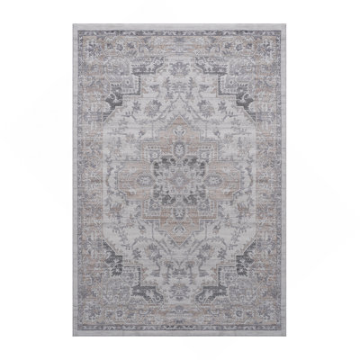 Collection Ivory/Beige/Oriental Non-Shedding Living Room Bedroom Dining Home Office Stylish And Stain Resistant Area Rug